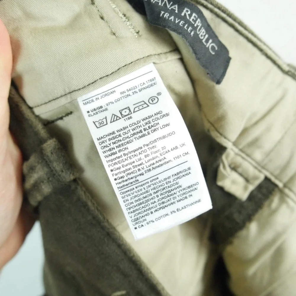 Banana Republic Traveler Moleskin Cargo Pant Olive Green 34S Paratrooper Utility